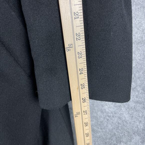 Jos A Bank Wool Pea Coat Overcoat Mens 44R Black Camel Hair Silk Classic - Picture 12 of 16